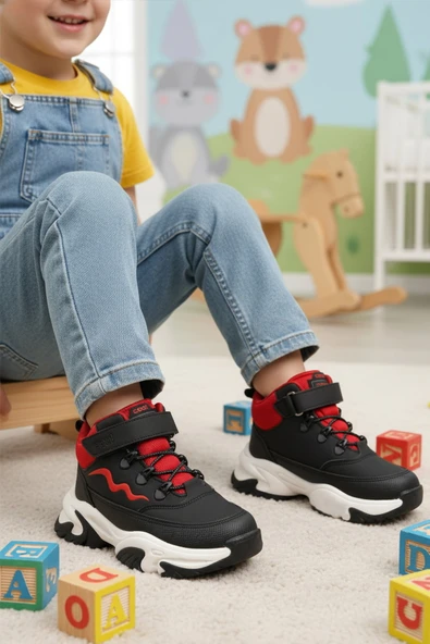 Siyah Unisex Çocuk Outdoor Bot - Resim 3