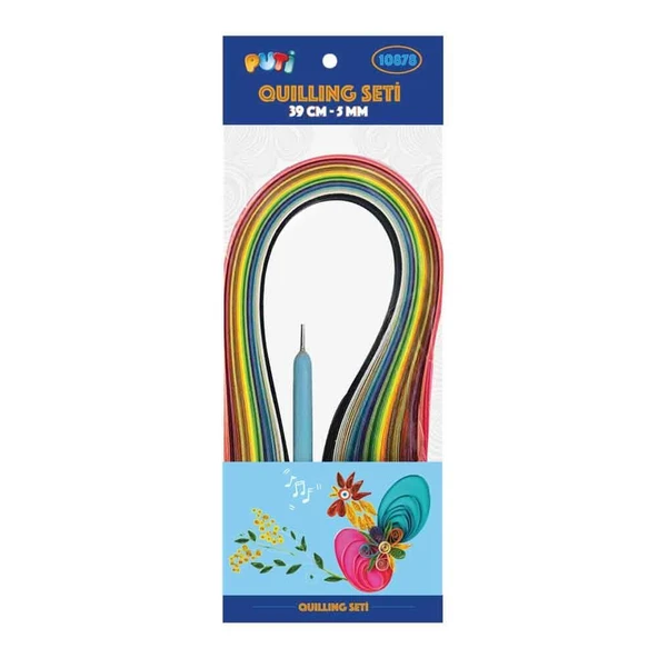 PUTI QUILLING SETI  39 CM  5 MM  12 RENK 120 LI ürün görseli 1