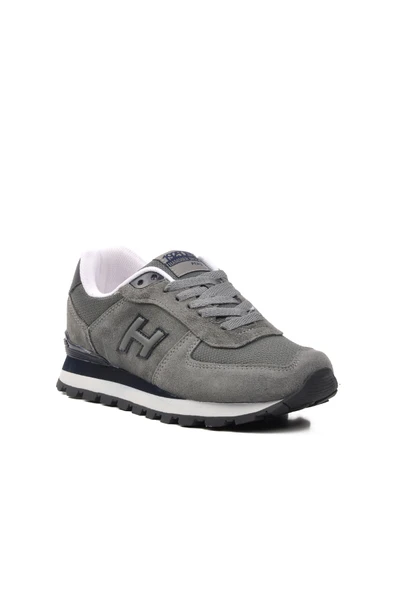 Gri Suni Deri Unisex Sneaker - Resim 3
