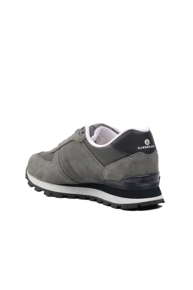 Gri Suni Deri Unisex Sneaker - Resim 4