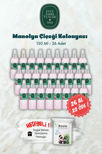 26 AL 22 ÖDE 150 ML Manolya Çiçeği Kolonyası ve ROSIE Hediye ürün görseli 1