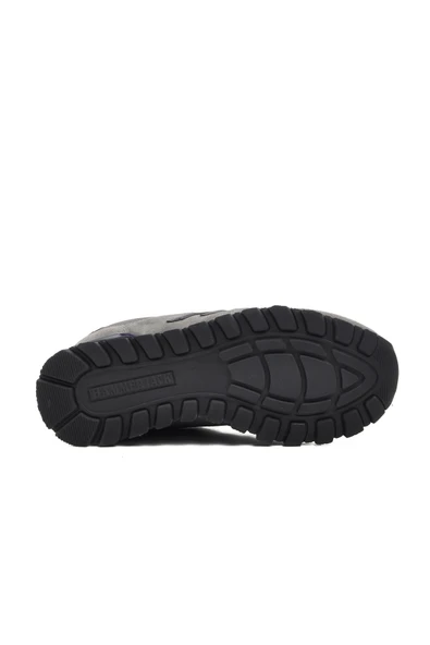 Gri Suni Deri Unisex Sneaker - Resim 5