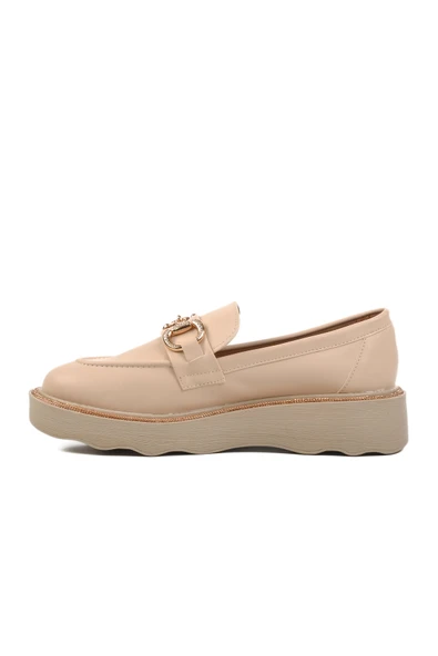 Bej Kadın Loafer Ayakkabı - Resim 2