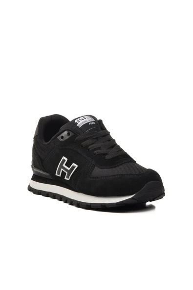Siyah Suni Deri Unisex Sneaker - Resim 3