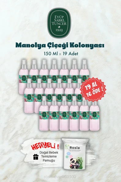 19 AL 16 ÖDE 150 ML Manolya Çiçeği Kolonyası ve ROSIE Hediye ürün görseli 1