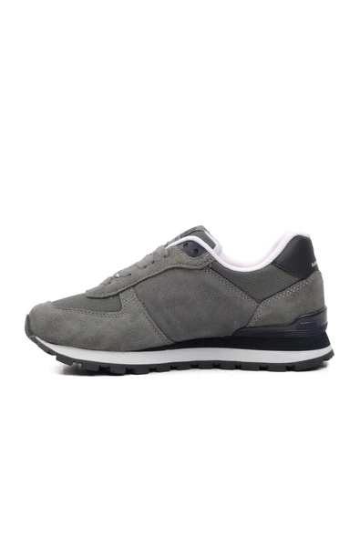 Gri Suni Deri Unisex Sneaker - Resim 2
