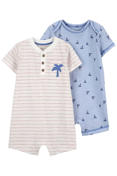 Carters Layette Renkli Erkek Bebek 2Li Tulum 1Q476310R ürün görseli 1
