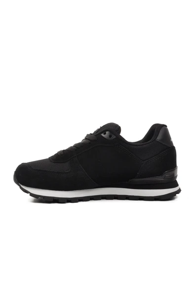Siyah Suni Deri Unisex Sneaker - Resim 2