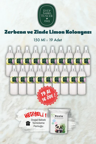 19 AL 16 ÖDE 150 ML  Verbena & Zinde Limon Kolonyası ve ROSIE Hediye ürün görseli 1