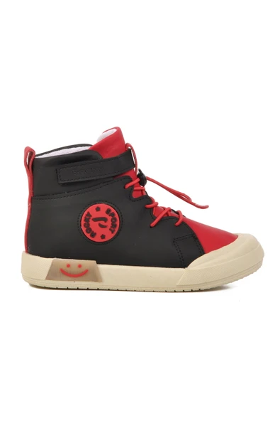 Siyah Kırmızı Çocuk Hi Sneaker Ayakkabı ürün görseli 1