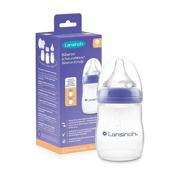 Lansinoh Natural Wave Silikon Uçlu Biberon 160 ml ürün görseli 1