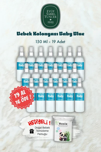 Bebek Kolonyası Baby Blue 19 AL 16 ÖDE 150 ML ve ROSIE Hediye ürün görseli 1