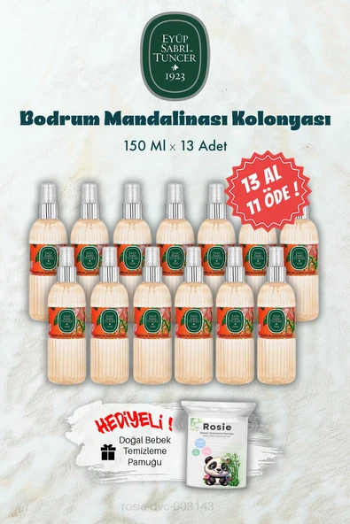 150 ML 13 AL 11 ÖDE Bodrum Mandalinası Kolonyası ve ROSIE Hediye ürün görseli 1