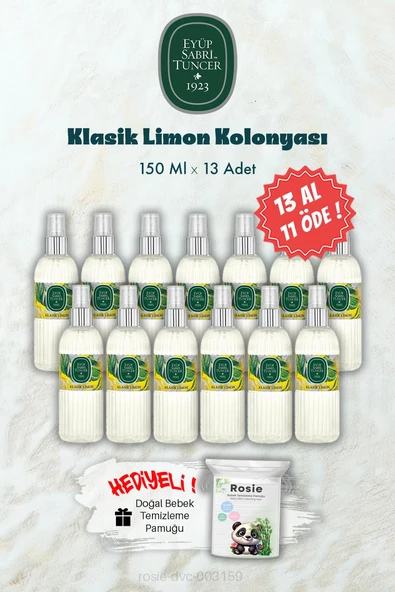150 ML 13 AL 11 ÖDE Klasik Limon Kolonyası ve ROSIE Hediye ürün görseli 1