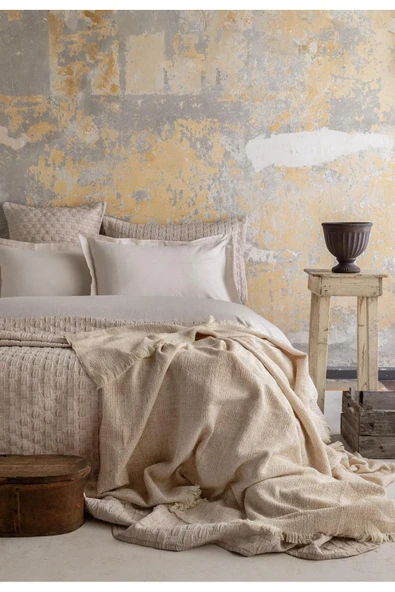 Apricitas HOME Çift Kişilik Tımeless Set Trona Beıge - Yatak Ortusu ürün görseli 1