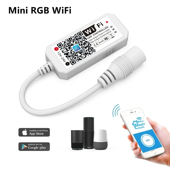Wifi RGB LED kontrol cihazı DC 100W 4A 5-24V Magic Home uzaktan kumandalı kontrol App uygulama IOS/Android ürün görseli 1