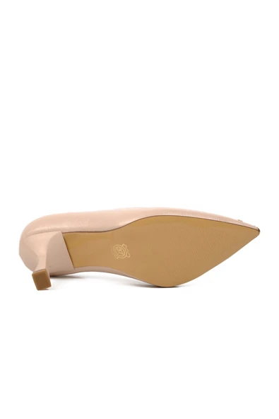 Bej Kadın Topuklu Stiletto Ayakkabı - Resim 5
