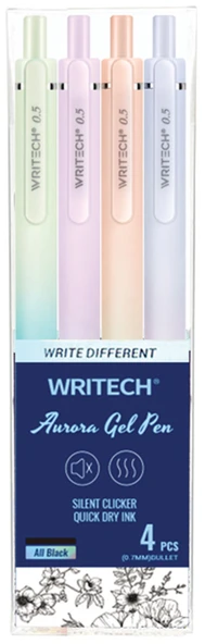 WRITECH W-0171 AURORA 0,7MM MAVİ JEL KALEM - 4'LÜ SET ürün görseli 1