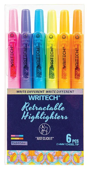 WRITECH W-805S BASMALI FOSFORLU KALEM PASTEL 6 RENK - 6'LI ürün görseli 1