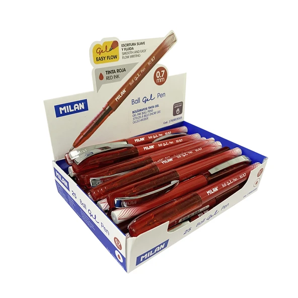 MILAN 1765819325 BALL KIRMIZI GEL KALEM - 25Lİ ürün görseli 1