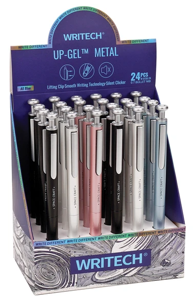 WRITECH W-0156 METAL UP 0,7MM MAVİ JEL KALEM - 24'LÜ SET ürün görseli 1