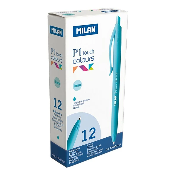 MILAN 176551212 P1 TOUCH MAVİ TÜKENMEZ KALEM - 12ADET ürün görseli 1