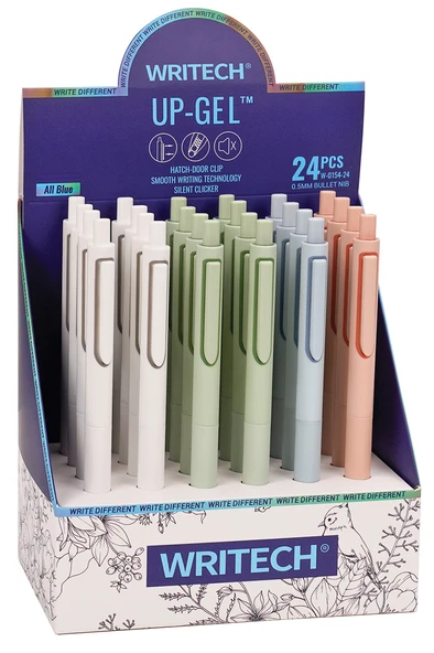 WRITECH W-0154 UP 0,5MM MAVİ JEL KALEM - 24'LÜ SET - Resim 2