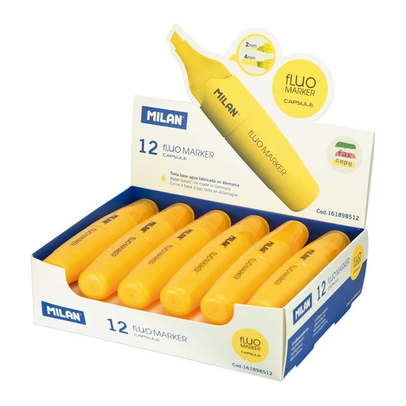 MILAN 161898512 CAPSULE FOSFORLU KALEM SARI 12Lİ ürün görseli 1