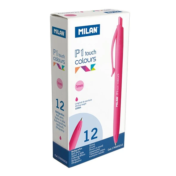 MILAN 176553212 P1 TOUCH PEMBE TÜKENMZ KALEM - 12ADET ürün görseli 1