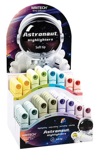 WRITECH W-8154 ASTRONOT FOSFORLU KALEM NEON+PASTEL 8 RENK - 96'LI STAND ürün görseli 1