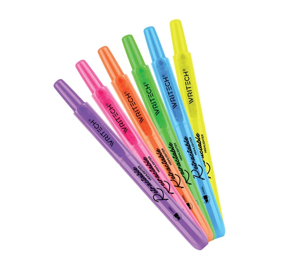 WRITECH W-805S BASMALI FOSFORLU KALEM NEON MAVİ - 12'Lİ KUTU ürün görseli 1