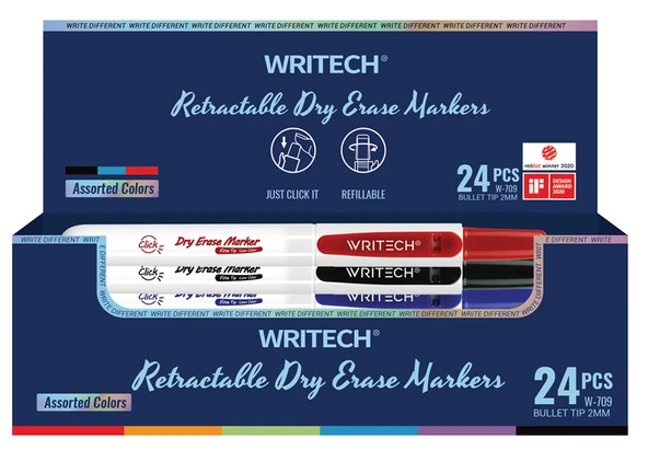 WRITECH W-709 BASMALI TAHTA KALEMİ - 24'LÜ SET ürün görseli 1