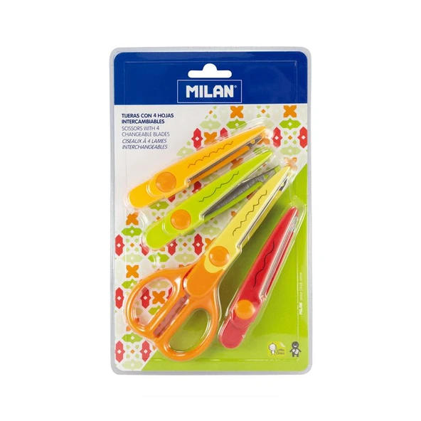 MILAN 14930904 ZIGZAG KESİMLİ ÇOCUK MAKASI+3KALIP ürün görseli 1