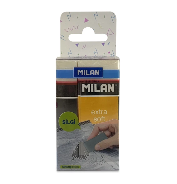 MILAN NATA 5020 EXTRA YUMUŞAK SANATSAL SİLGİ BLİSTER - 3LÜ ürün görseli 1