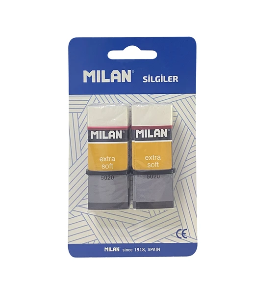 MILAN NATA 5020 EXTRA YUMUŞAK SANATSAL SİLGİ BLİSTER - 2Lİ ürün görseli 1