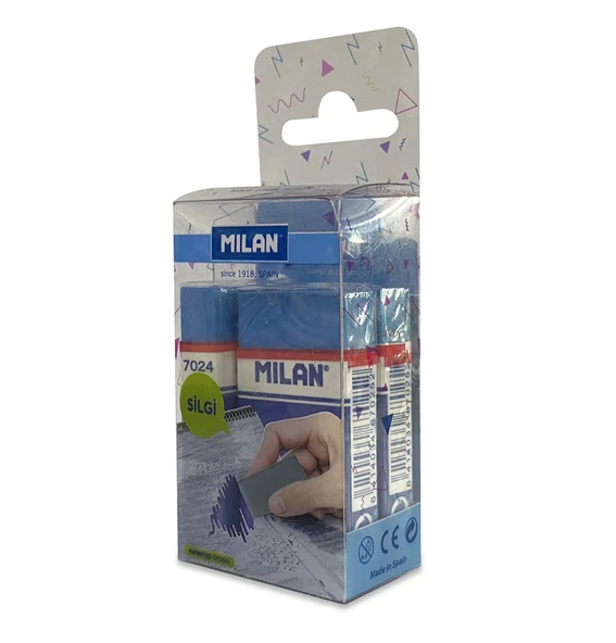 MILAN NATA BLUE 7024B SİLGİ BLİSTER - 3LÜ - Resim 2