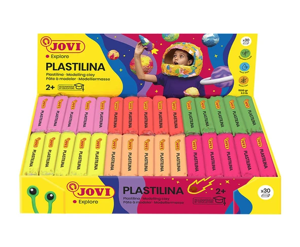 JOVI 70F 50GR KURUMAYAN OYUN HAMURU NEON 5 X 6 RENK - 30'LU KUTU ürün görseli 1