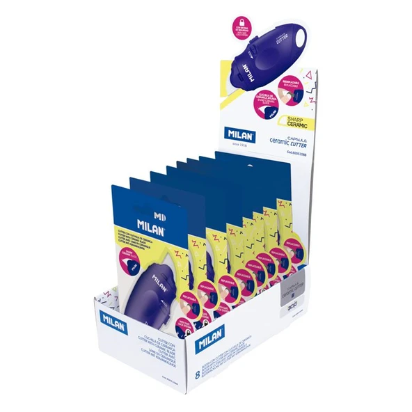 MILAN 6005108B CAPSULE ACID MAVİ SERAMİK MAKET BIÇAĞI 8Lİ ürün görseli 1