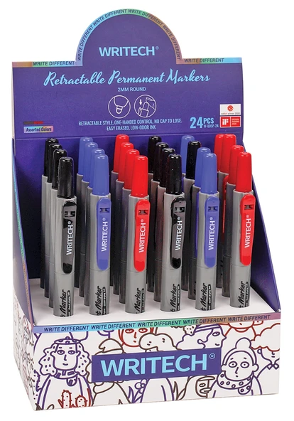 WRITECH W-805P BASMALI PERMANENT KALEM - 24'LÜ SET ürün görseli 1