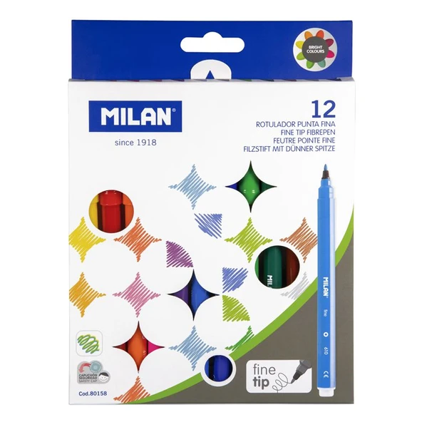MILAN 80158 FINE KEÇELİ KALEM - 12 Lİ ürün görseli 1