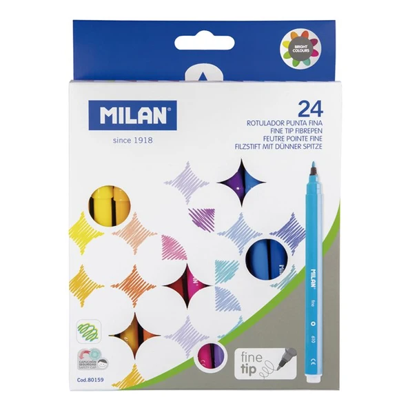 MILAN 80159 FINE KEÇELİ KALEM - 24 LÜ ürün görseli 1