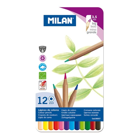 MILAN 80057 COLOURS METAL KURU BOYA KALEMİ - 12 Lİ ürün görseli 1