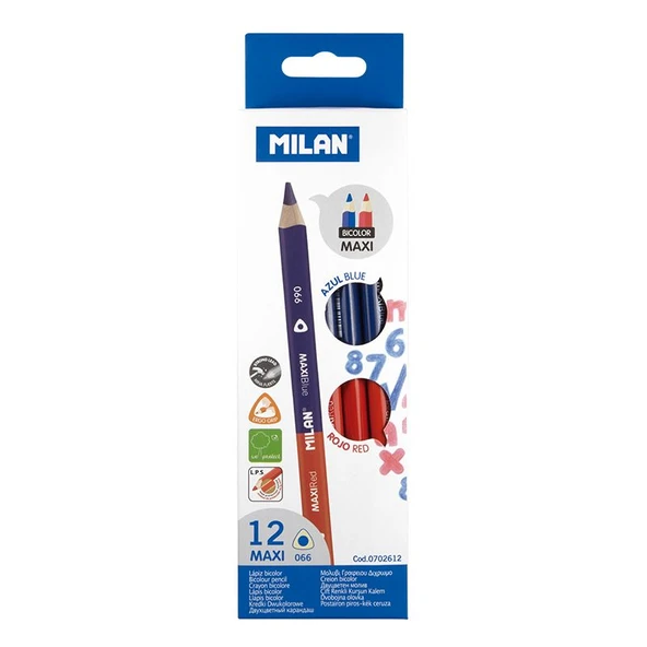 MILAN 702612 MAXI ÇİFT UÇLU KURU BOYA KALEMİ - 12 Lİ ürün görseli 1