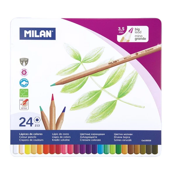 MILAN 80058 COLOURS METAL KURU BOYA KALEMİ - 24 LÜ ürün görseli 1