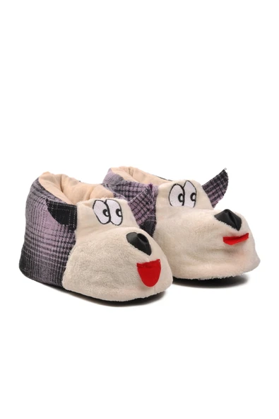 Mor Bej Kadın Panduf Köpekli - Resim 3