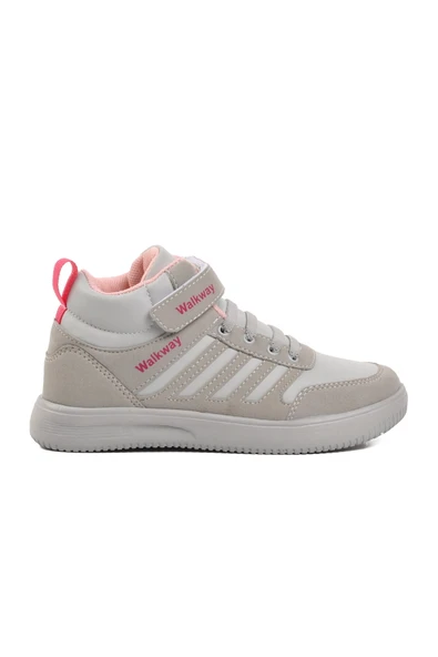 Buz Gri Pudra Çocuk Uzun boğazlı Hi Sneaker Spor Ayakkabı ürün görseli 1