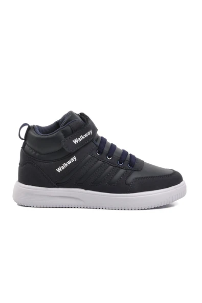 Lacivert Beyaz Çocuk Uzun boğazlı Hi Sneaker Spor Ayakkabı Hı F ürün görseli 1