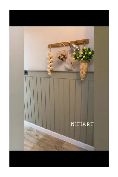 NİFİART Dekoratif, Duvar Çıtası, Ahşap Duvar Paneli, Boyanabilir, Ham, Mdf, 54x102 ürün görseli 1