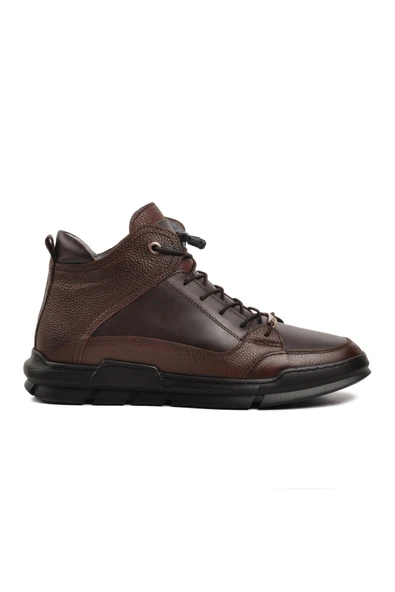 Kahve Hakiki Deri Sneaker Erkek Bot ürün görseli 1