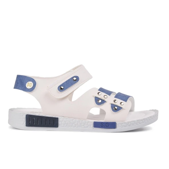Beyaz Kot Mavi Comfort Erkek Çocuk Düz Sandalet ürün görseli 1